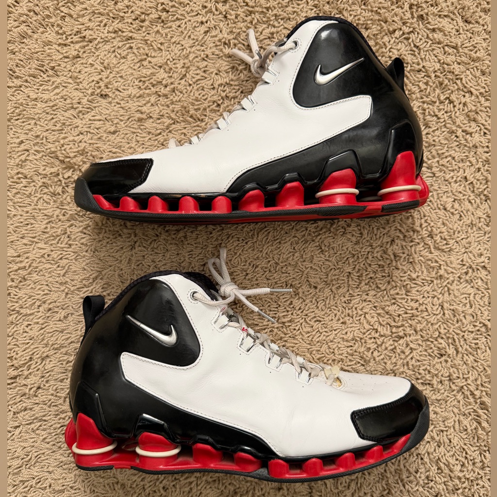 Rare Vintage Nike Shox Vc 3 Vince Carter Patent Leather White/Black/Red Men 11.5